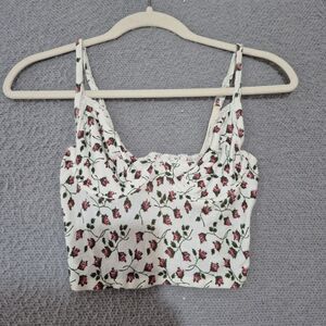 Ralph Lauren Women's Crop Top Under Wire Rose Print Bralette 36C